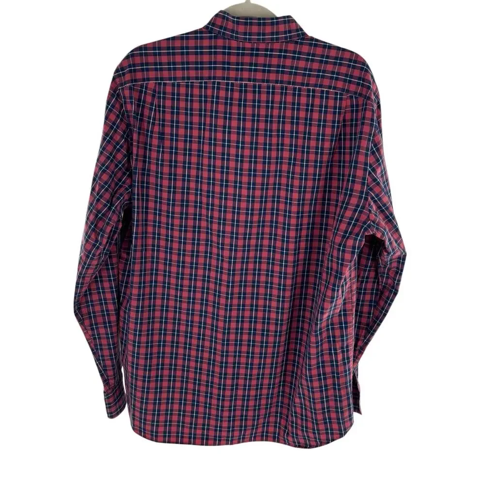J. Crew Red Plaid Flex Washed Cotton Button Down Shirt